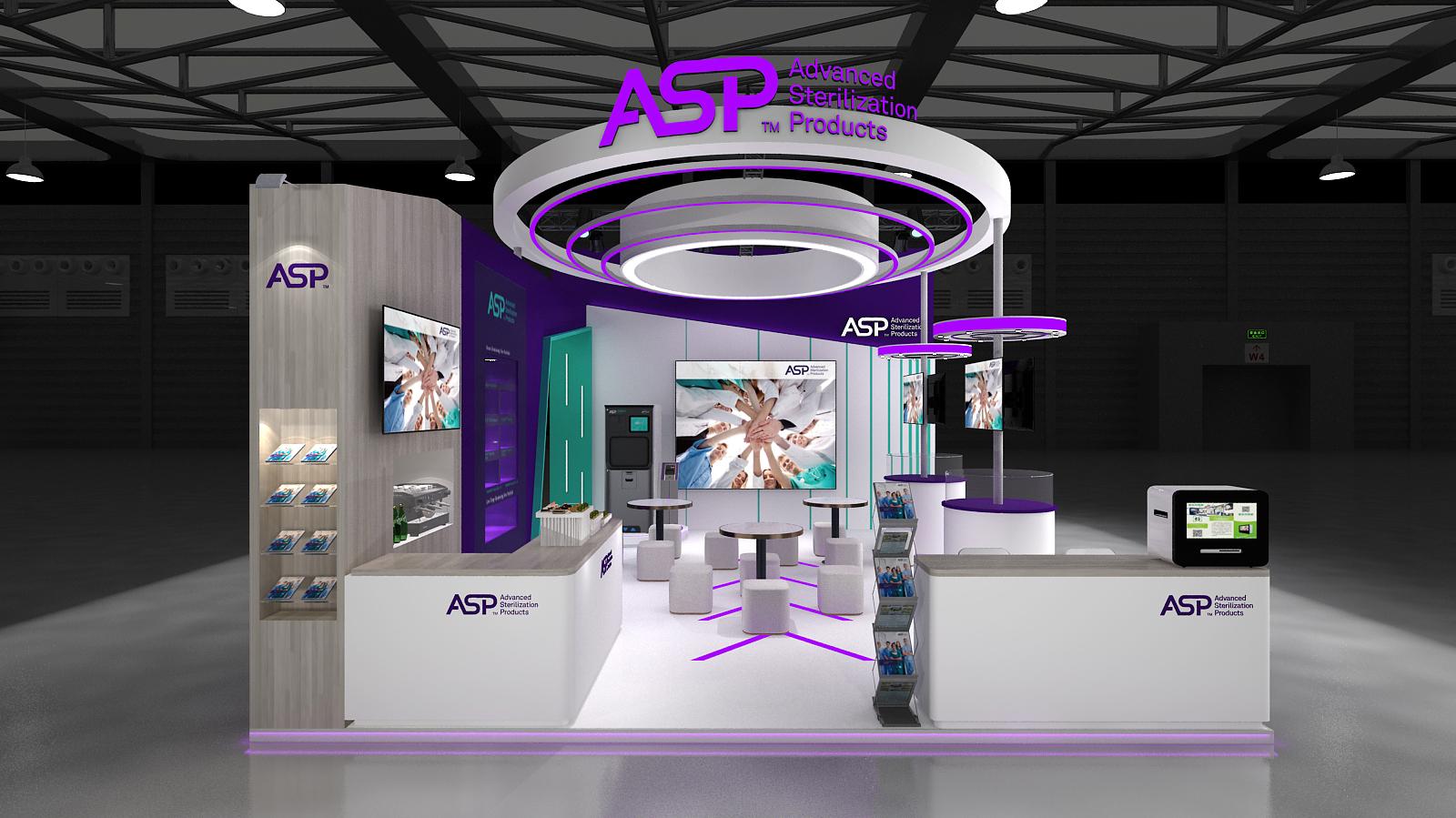 ASP · 2025昆明消毒展—展台正面视角（效果图）